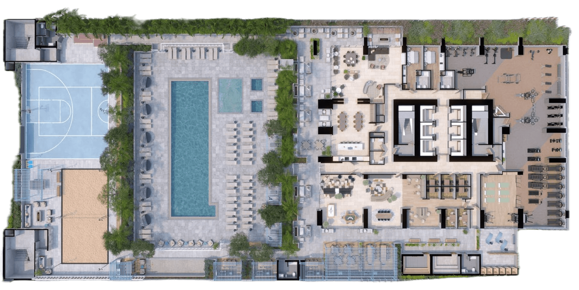 Los Angeles Olympic - Amenities floor plan