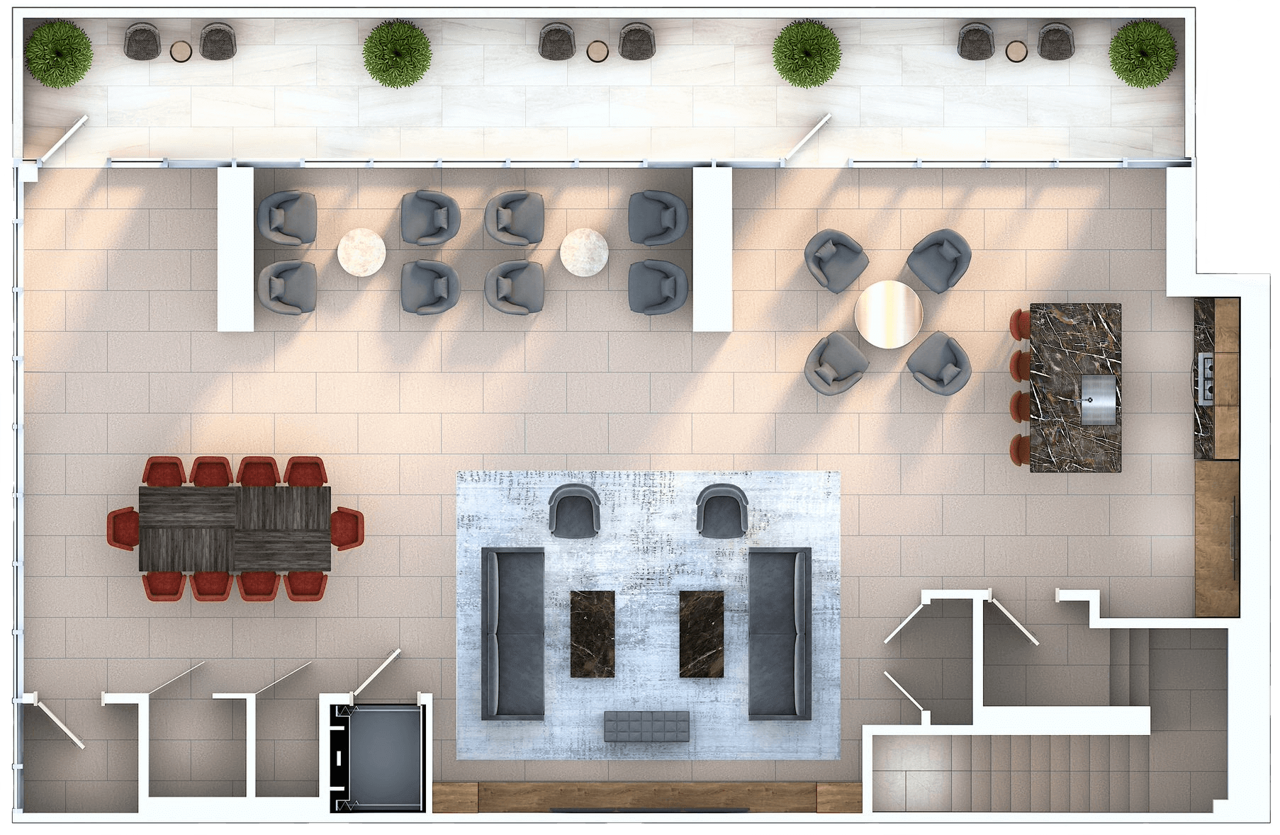 Level 34 Downtown Flower Amenity floor plan