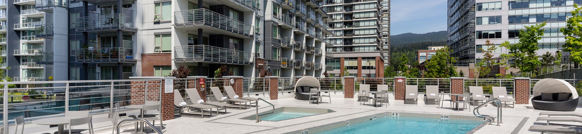 port moody furnished apartment with outdoor pool and hot tub