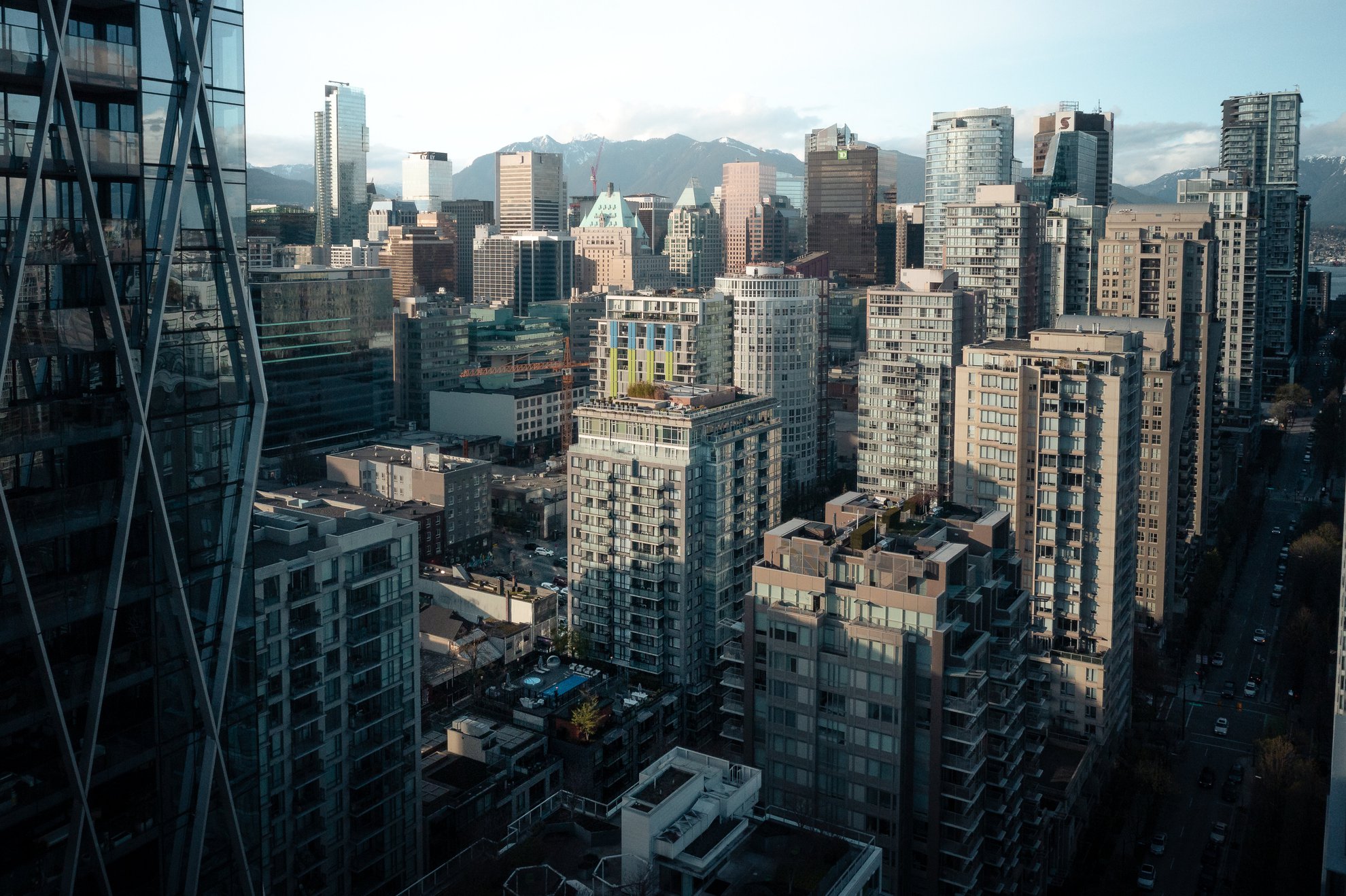 flyover shot of level vancouver yaletown seymour