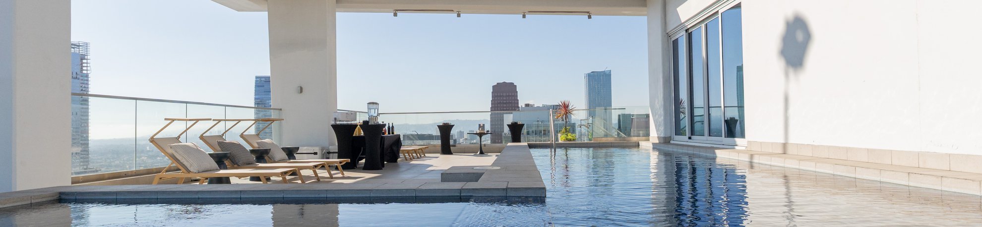 rooftop pool in the level south olive penthouse