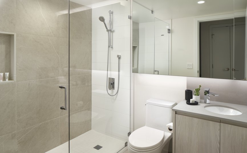 studio at level seattle south lake union features walk in shower and malin and goetz amenity