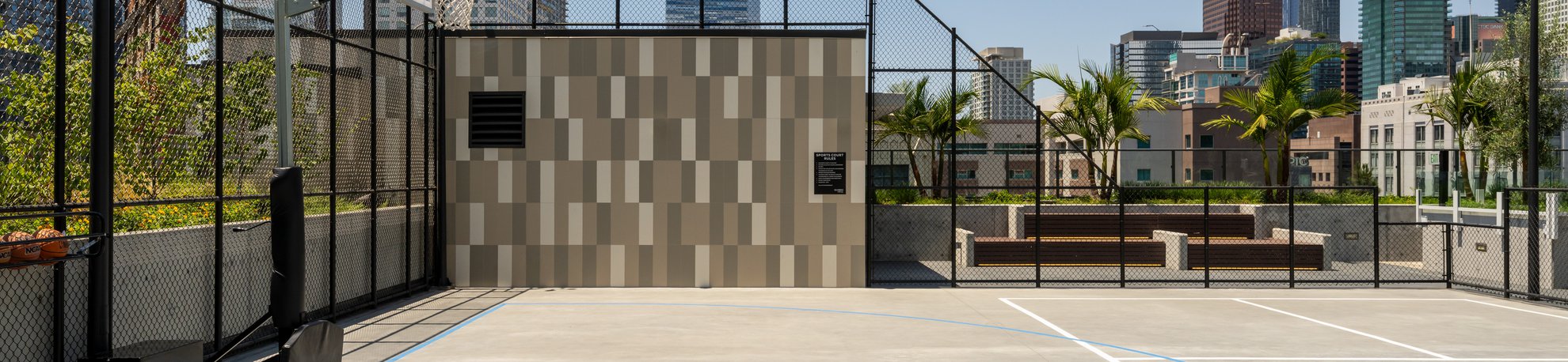 basketball court at level olympic