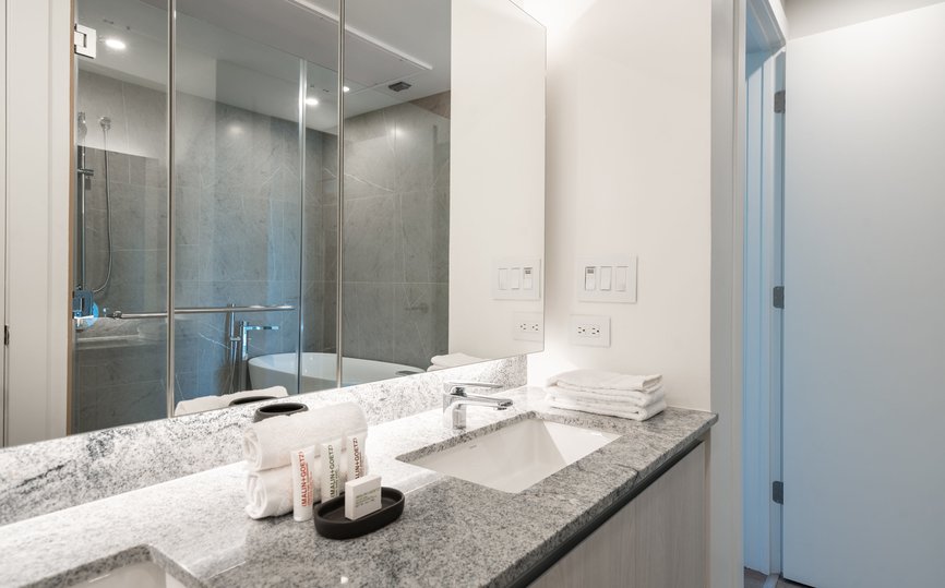 level los angeles hollywood townhome featuring luxury bathroom with bath linens and malin + goetz amenities