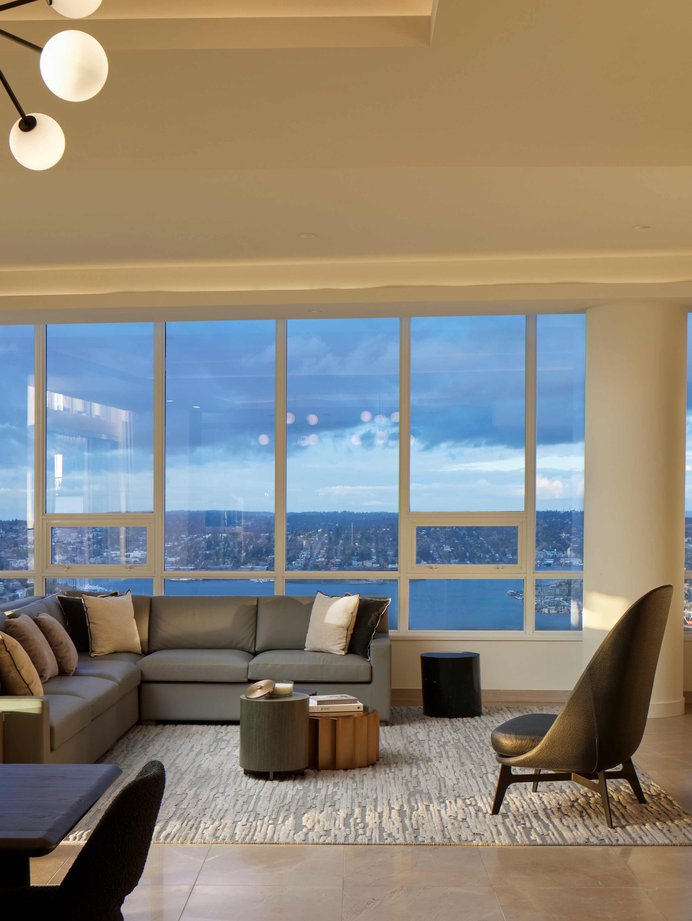 level seattle lake union penthouse wide angel evening view